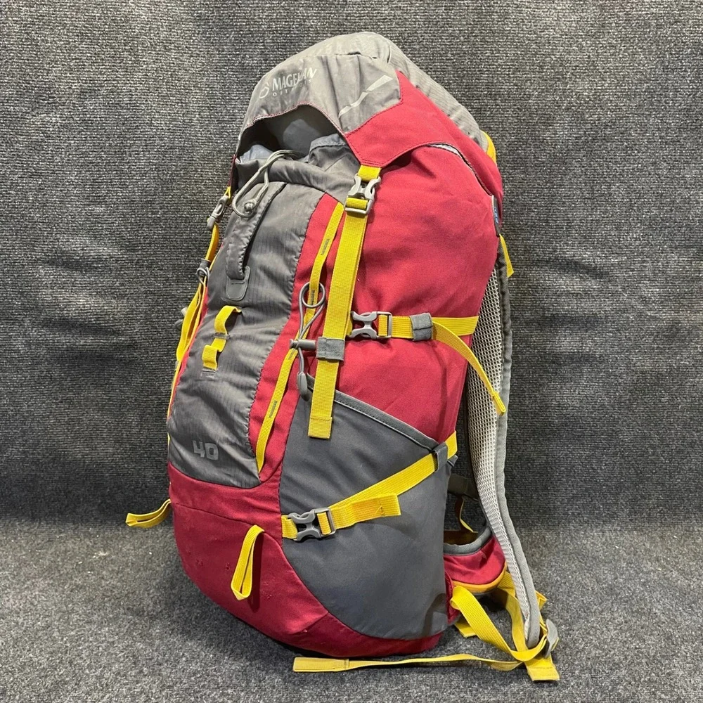 Magellan Outdoors 157542 Red/Grey 40L Technical Frame Hiking Backpack Daypack